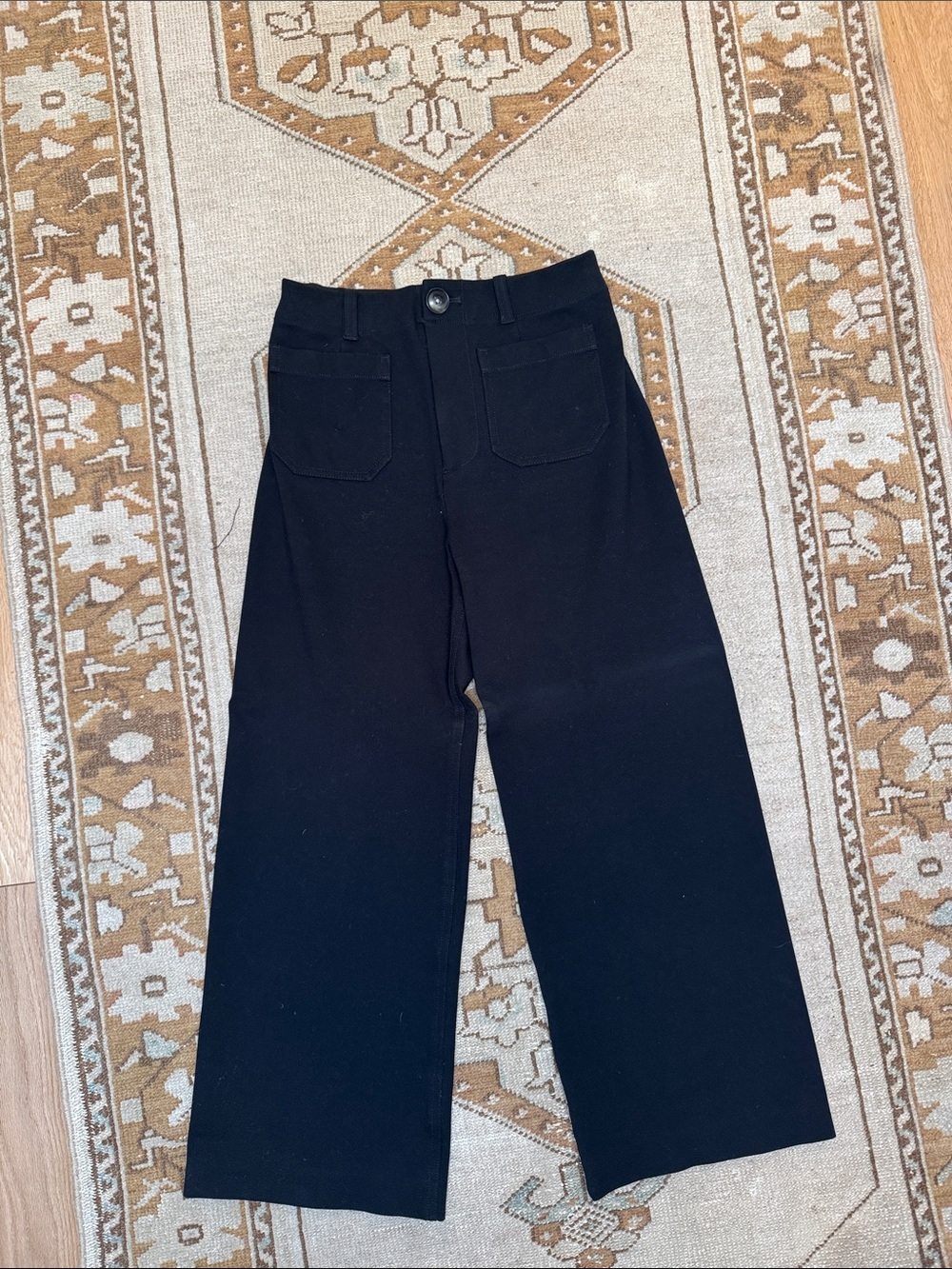 Anthropologie Wide-Leg Black Trousers